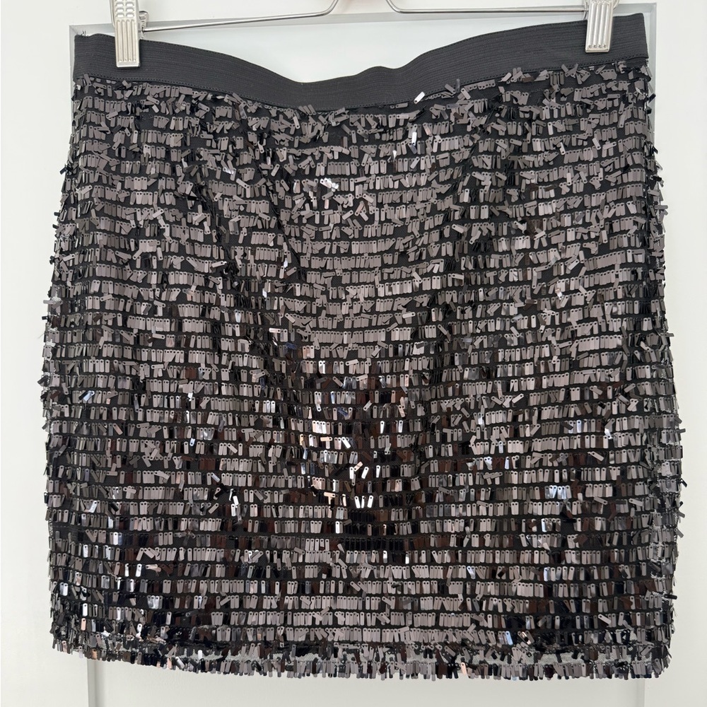 Black Textured Sequin Mini Skirt Euro Night Out | Chic Sparkle | Party Festival - Picture 3 of 8
